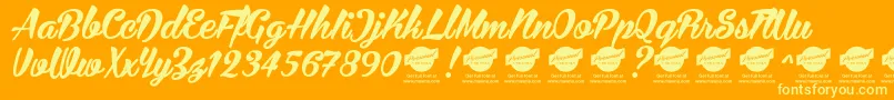 フォントBiraPersonalUseOnly – オレンジの背景に黄色の文字