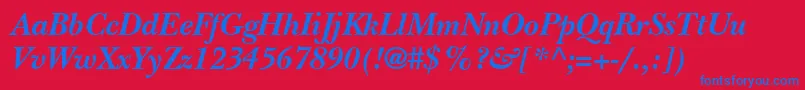 BaskervilleBlackSsiBoldItalic Font – Blue Fonts on Red Background