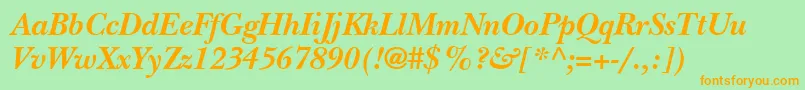 BaskervilleBlackSsiBoldItalic Font – Orange Fonts on Green Background