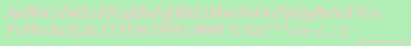 BaskervilleBlackSsiBoldItalic Font – Pink Fonts on Green Background