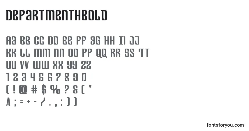 characters of departmenthbold font, letter of departmenthbold font, alphabet of  departmenthbold font