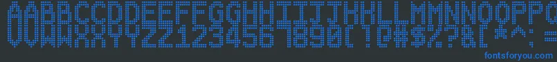 Fonte DangerOnTheMotorway – fontes azuis em um fundo preto
