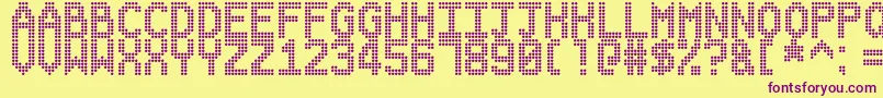 DangerOnTheMotorway Font – Purple Fonts on Yellow Background