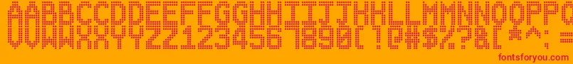 DangerOnTheMotorway Font – Red Fonts on Orange Background