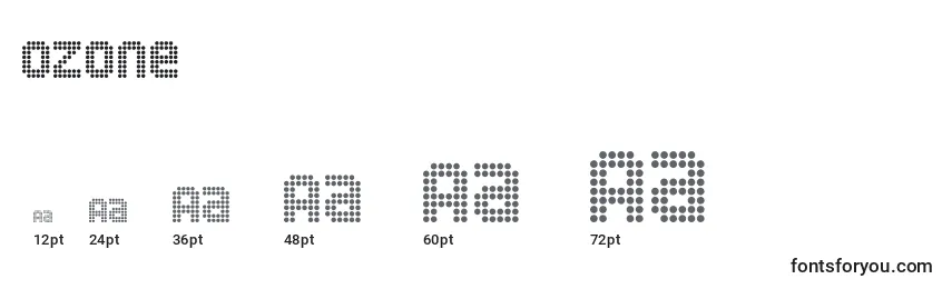 Ozone (62500) Font Sizes