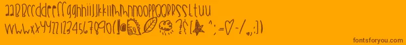 Wildthingszoo-Schriftart – Braune Schriften auf orangefarbenem Hintergrund