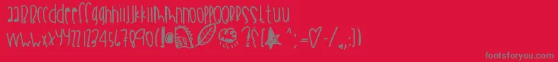 Wildthingszoo Font – Gray Fonts on Red Background