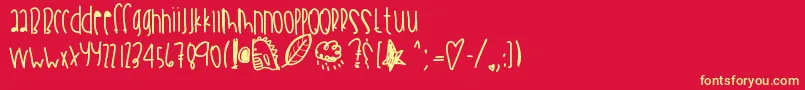 Wildthingszoo Font – Yellow Fonts on Red Background