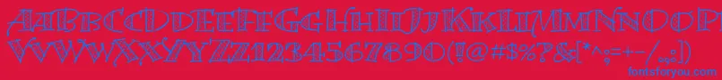 Шрифт BermudalpstdDots – синие шрифты на красном фоне