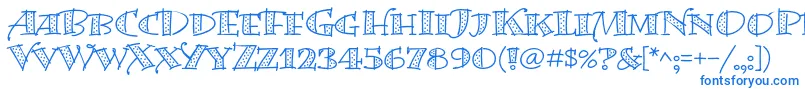 BermudalpstdDots-fontti – siniset fontit valkoisella taustalla