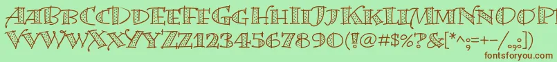 BermudalpstdDots Font – Brown Fonts on Green Background