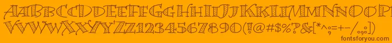 BermudalpstdDots Font – Brown Fonts on Orange Background
