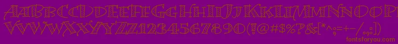 Шрифт BermudalpstdDots – коричневые шрифты на фиолетовом фоне