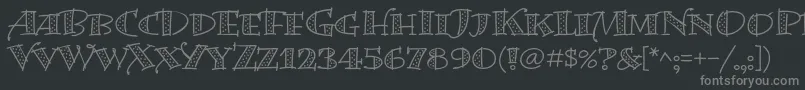 BermudalpstdDots-fontti – harmaat kirjasimet mustalla taustalla