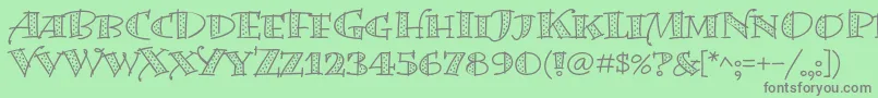 BermudalpstdDots-Schriftart – Graue Schriften auf grünem Hintergrund