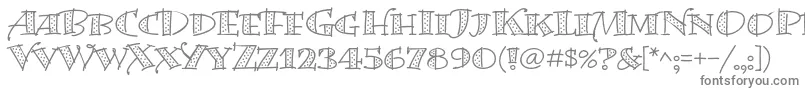 BermudalpstdDots-fontti – harmaat kirjasimet valkoisella taustalla