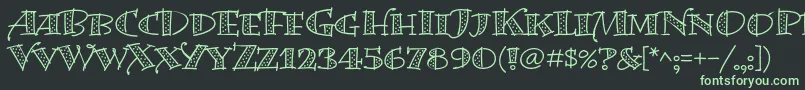 BermudalpstdDots-fontti – vihreät fontit mustalla taustalla