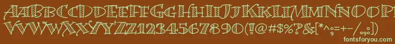 BermudalpstdDots Font – Green Fonts on Brown Background