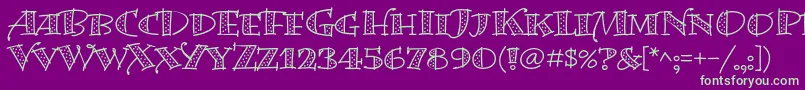 BermudalpstdDots Font – Green Fonts on Purple Background