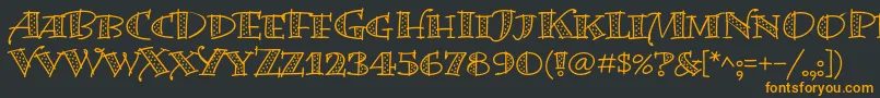 Шрифт BermudalpstdDots – оранжевые шрифты на чёрном фоне