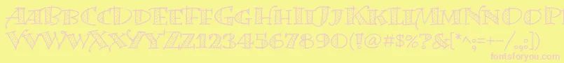 BermudalpstdDots Font – Pink Fonts on Yellow Background