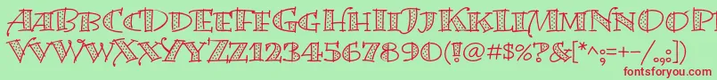 BermudalpstdDots Font – Red Fonts on Green Background