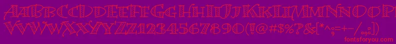 BermudalpstdDots Font – Red Fonts on Purple Background