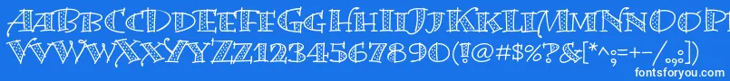 BermudalpstdDots Font – White Fonts on Blue Background