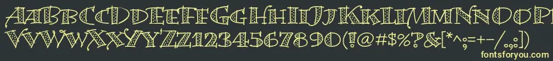 BermudalpstdDots Font – Yellow Fonts on Black Background