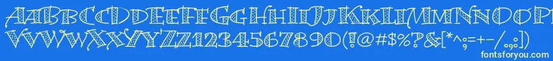 BermudalpstdDots-fontti – keltaiset fontit sinisellä taustalla