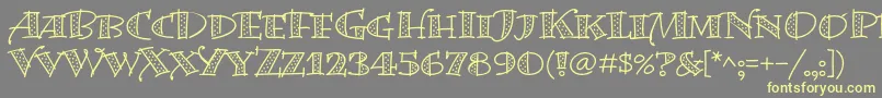 BermudalpstdDots Font – Yellow Fonts on Gray Background