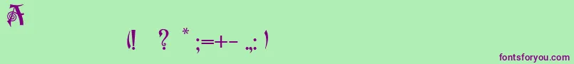 Edison Font – Purple Fonts on Green Background