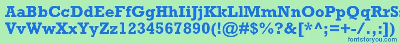 RockwellstdBold Font – Blue Fonts on Green Background