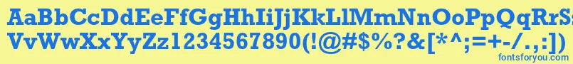 フォントRockwellstdBold – 青い文字が黄色の背景にあります。