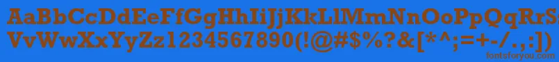 フォントRockwellstdBold – 茶色の文字が青い背景にあります。