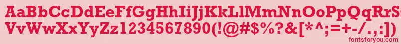 フォントRockwellstdBold – ピンクの背景に赤い文字