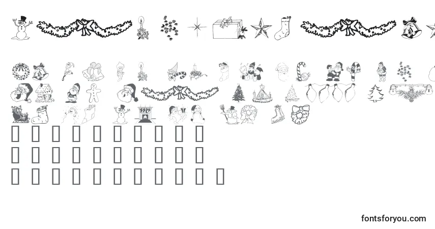 Schriftart Wmchristmas1 – Alphabet, Zahlen, spezielle Symbole