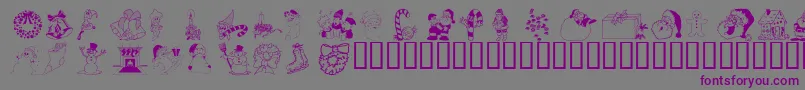 Шрифт Wmchristmas1 – фиолетовые шрифты на сером фоне