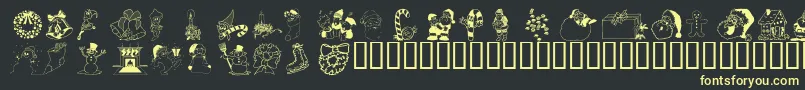 Wmchristmas1 Font – Yellow Fonts on Black Background