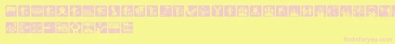 fuente OlympukesDark – Fuentes Rosadas Sobre Fondo Amarillo