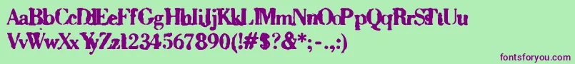 Sixty Font – Purple Fonts on Green Background