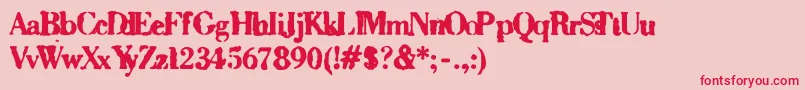 Sixty Font – Red Fonts on Pink Background