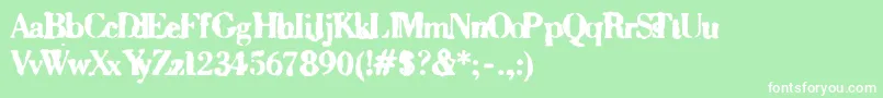 Sixty Font – White Fonts on Green Background