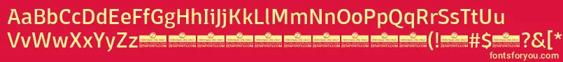 DomotikaRegularTrial Font – Yellow Fonts on Red Background