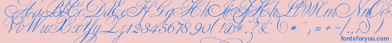 ClassicaTwo-Schriftart – Blaue Schriften auf rosa Hintergrund