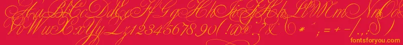 ClassicaTwo Font – Orange Fonts on Red Background