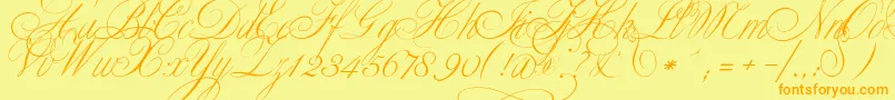 ClassicaTwo-Schriftart – Orangefarbene Schriften auf gelbem Hintergrund