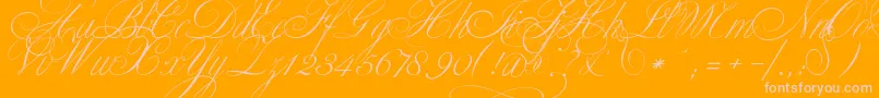 ClassicaTwo-Schriftart – Rosa Schriften auf orangefarbenem Hintergrund