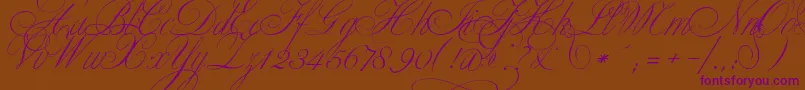 ClassicaTwo-Schriftart – Violette Schriften auf braunem Hintergrund