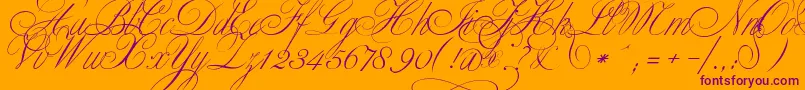 ClassicaTwo-Schriftart – Violette Schriften auf orangefarbenem Hintergrund